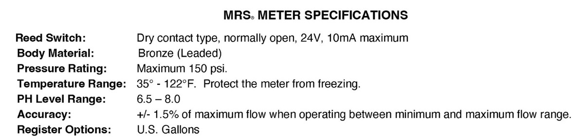 Carlon Meter specs